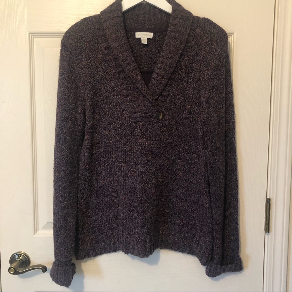 Charter Club Dark Purple Cozy Sweater